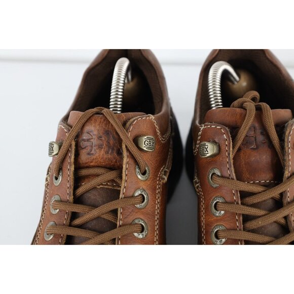 Vintage 90s Y2K Streetwear Mens 9.5 M Chunky Leather Platform Boots Shoes Brown main image 4
